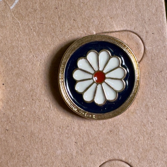 Plunder Gold and Blue Floral Earrings - Picture 2 of 4